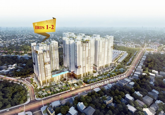 Tòa tháp Iris1&2 tiếp cận 2 trục đường đắt giá tại trung tâm Q.10